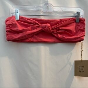 Stone Fox Lele Bandeau Bikini Swim Top Sunset Pink XL
